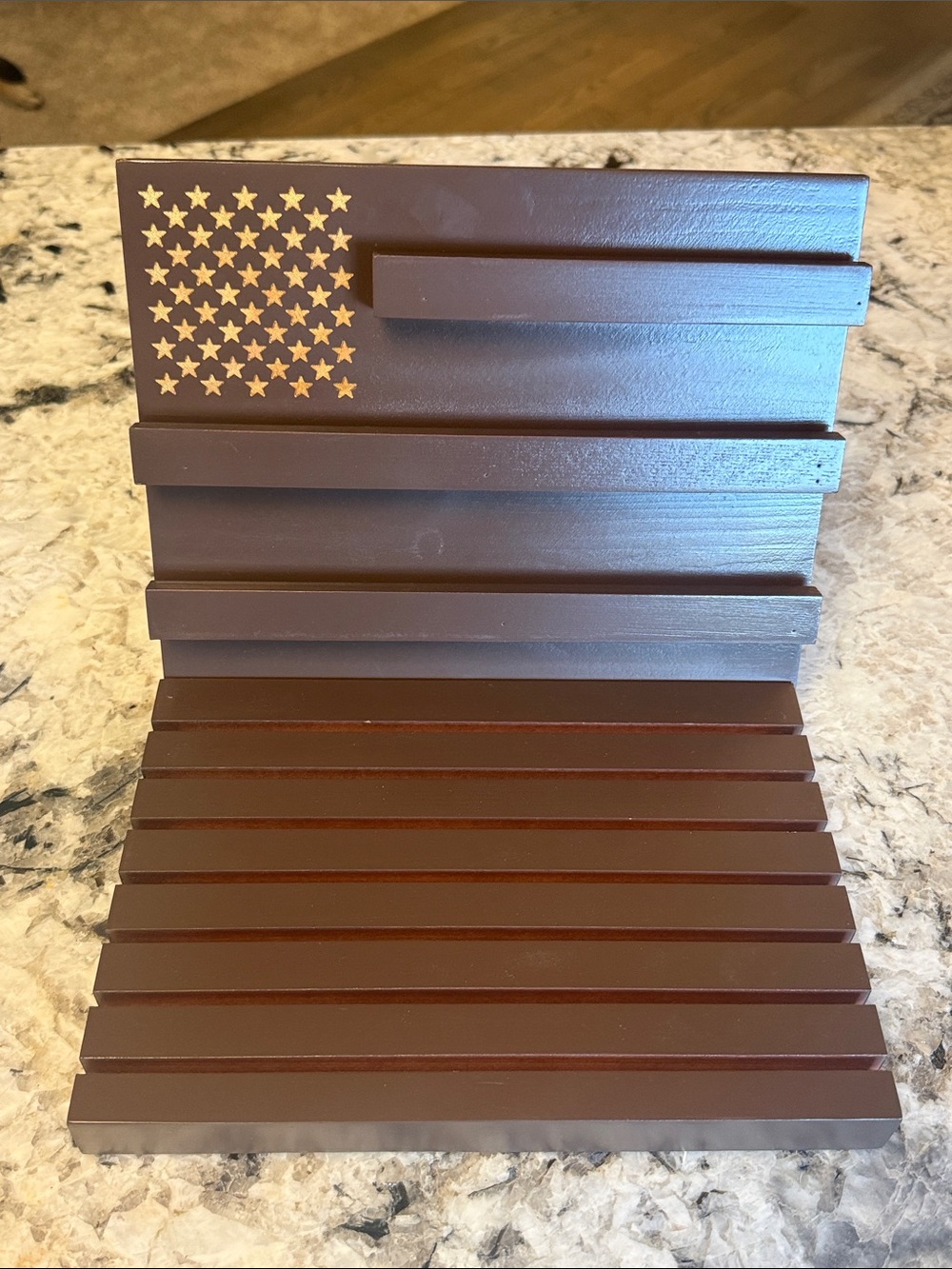 American Flag Wooden Challenge Coin Holder
